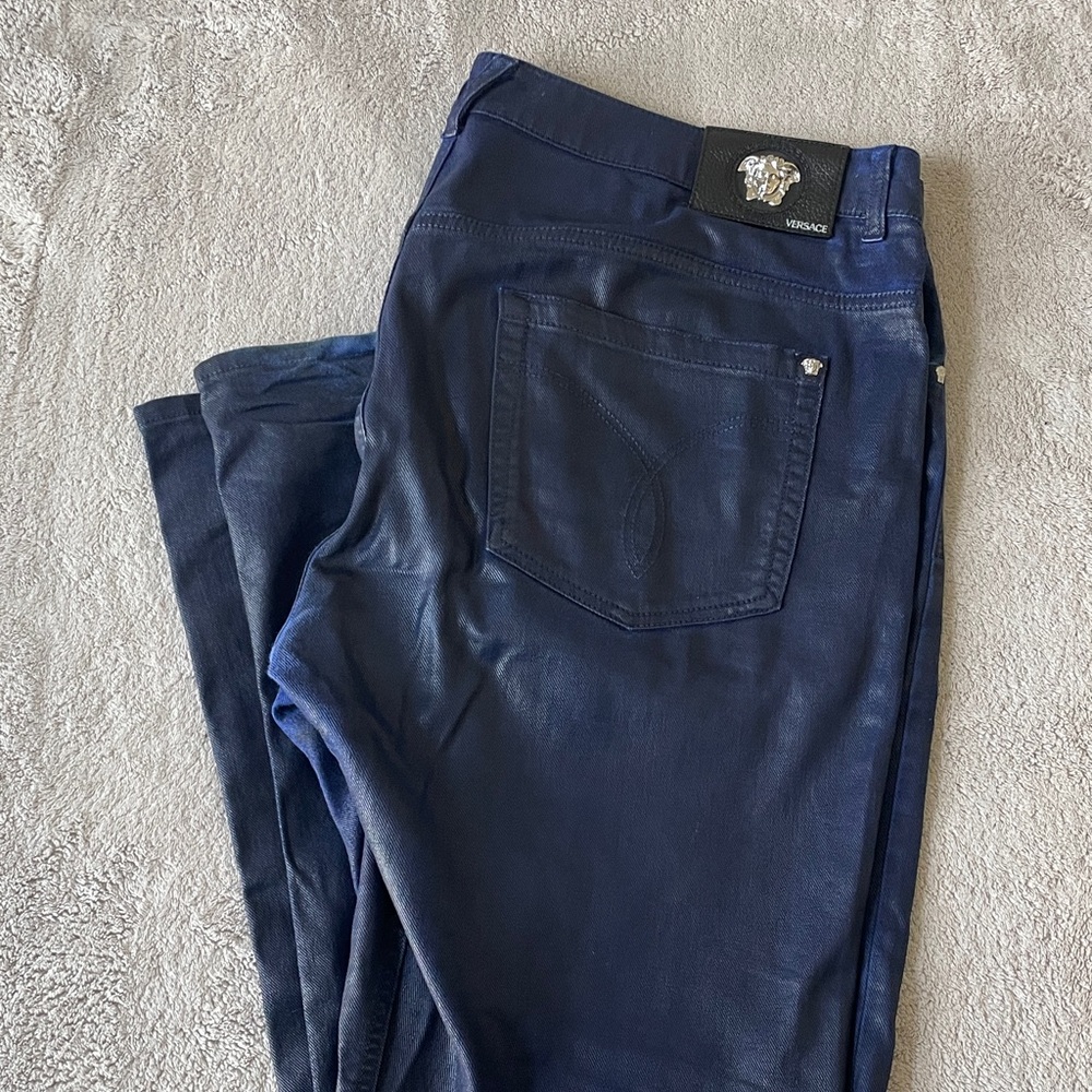 Versace Men's Dark Blue Slim Jeans
